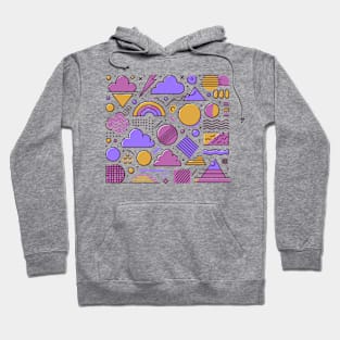 Orange Purple 80s Retro Geometric Pattern Hoodie